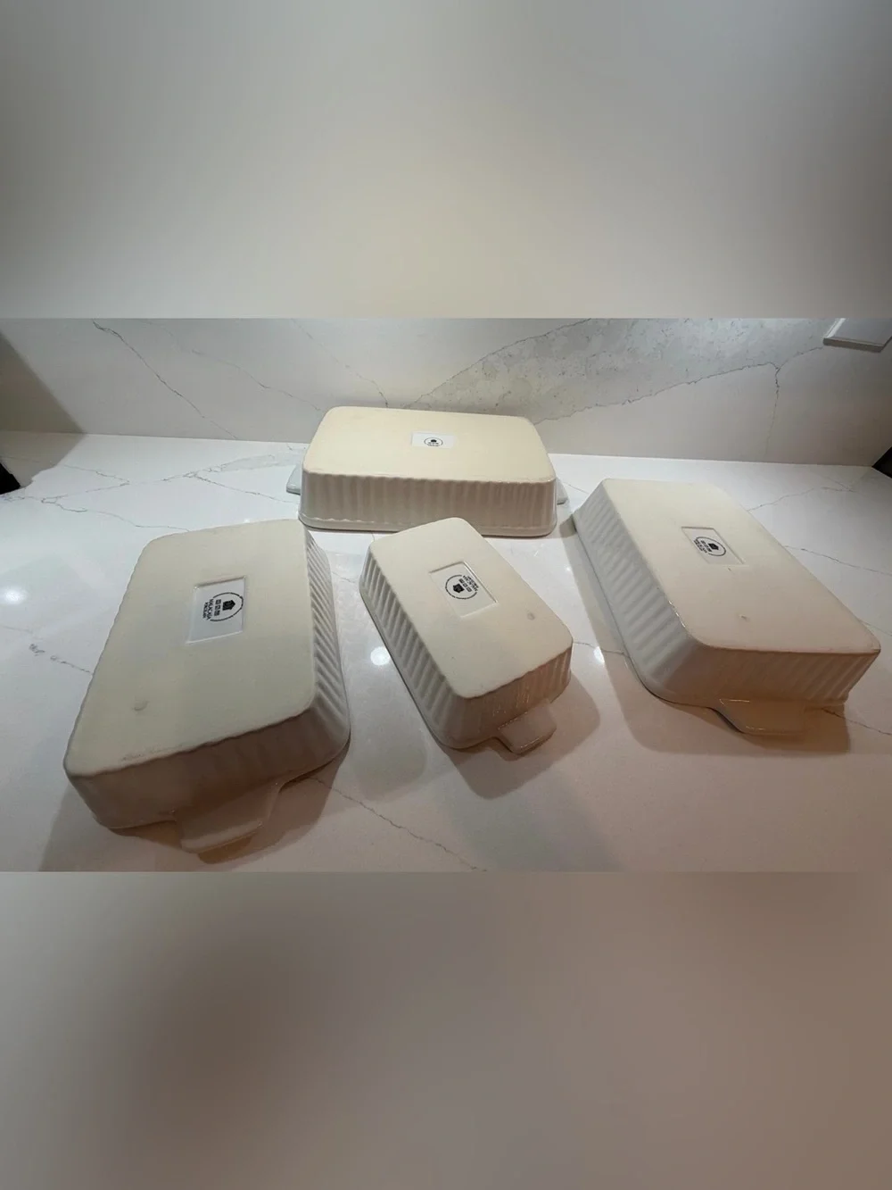 MALACASA White Ceramic Casserole Baking Dishes - Set of 4 (NWT)